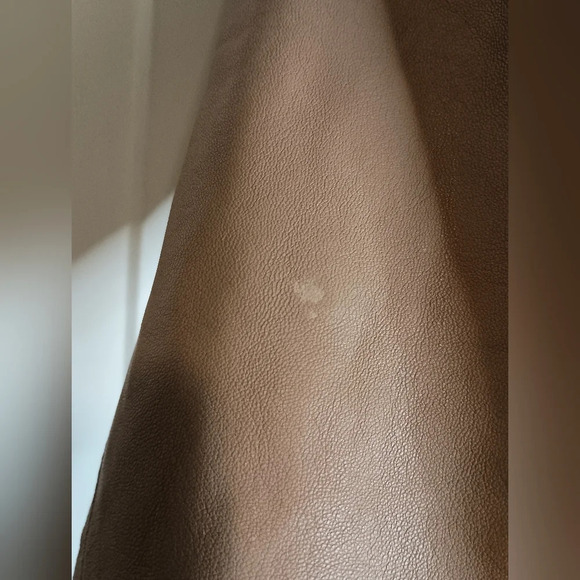 Light brown WILSONS biker preppy LEATHER PEELE STUDIO coat size small - Picture 3 of 11